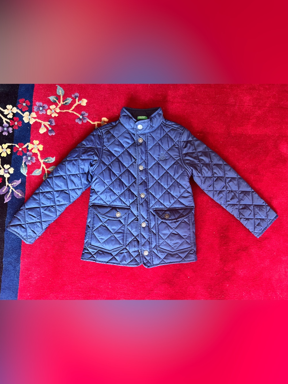 United Colors of Benetton Navy Quilted Spring/Fall Jacket Size 7